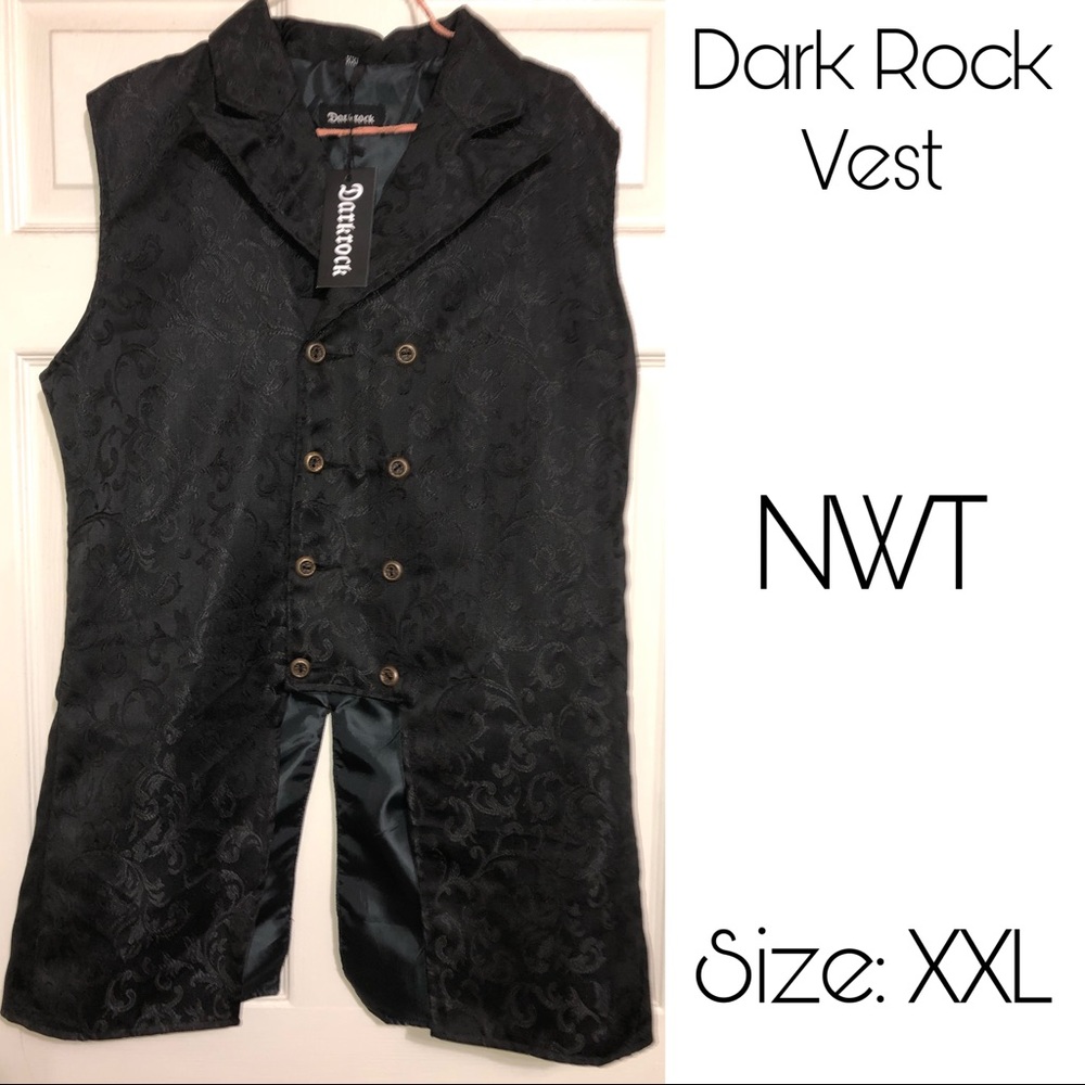 Dark rock XXL Black Formal Vest